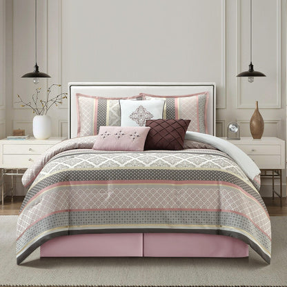 Ensemble de couette géométrique en jacquard Nanshing Jensen 7 pièces