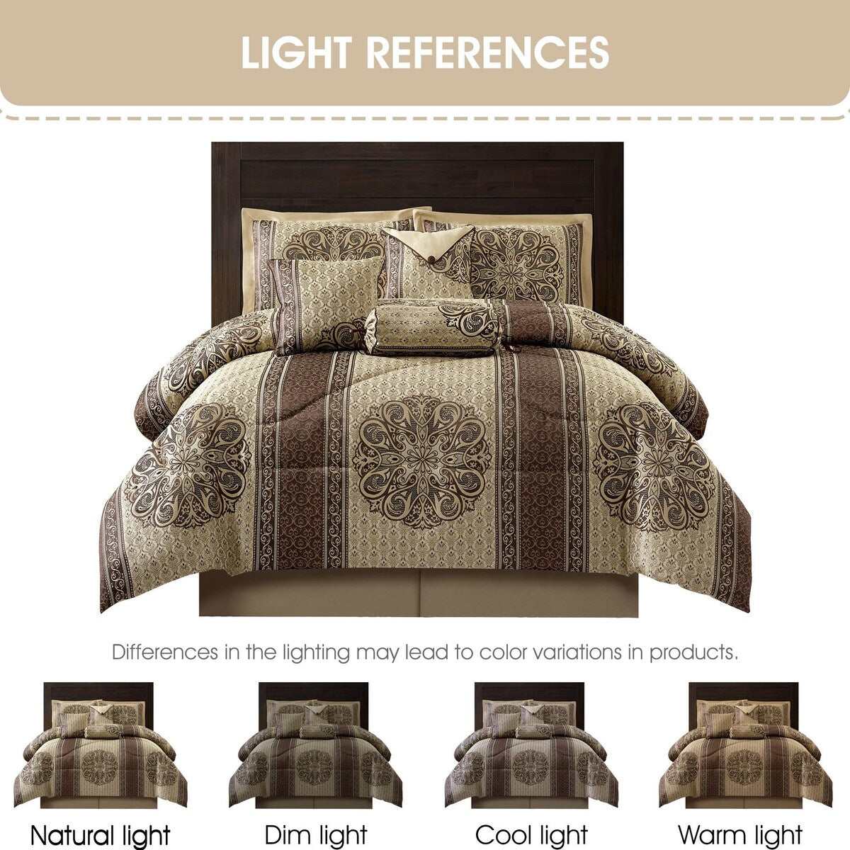 Ensemble de couette élégant médaillon 7 pièces Nanshing Prince