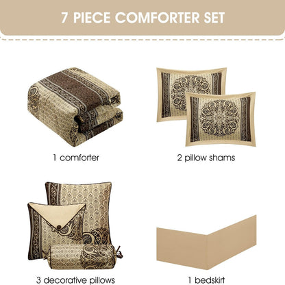 Ensemble de couette élégant médaillon 7 pièces Nanshing Prince