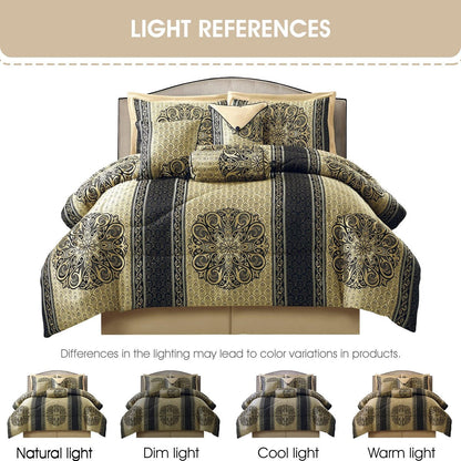 Ensemble de couette élégant médaillon 7 pièces Nanshing Prince