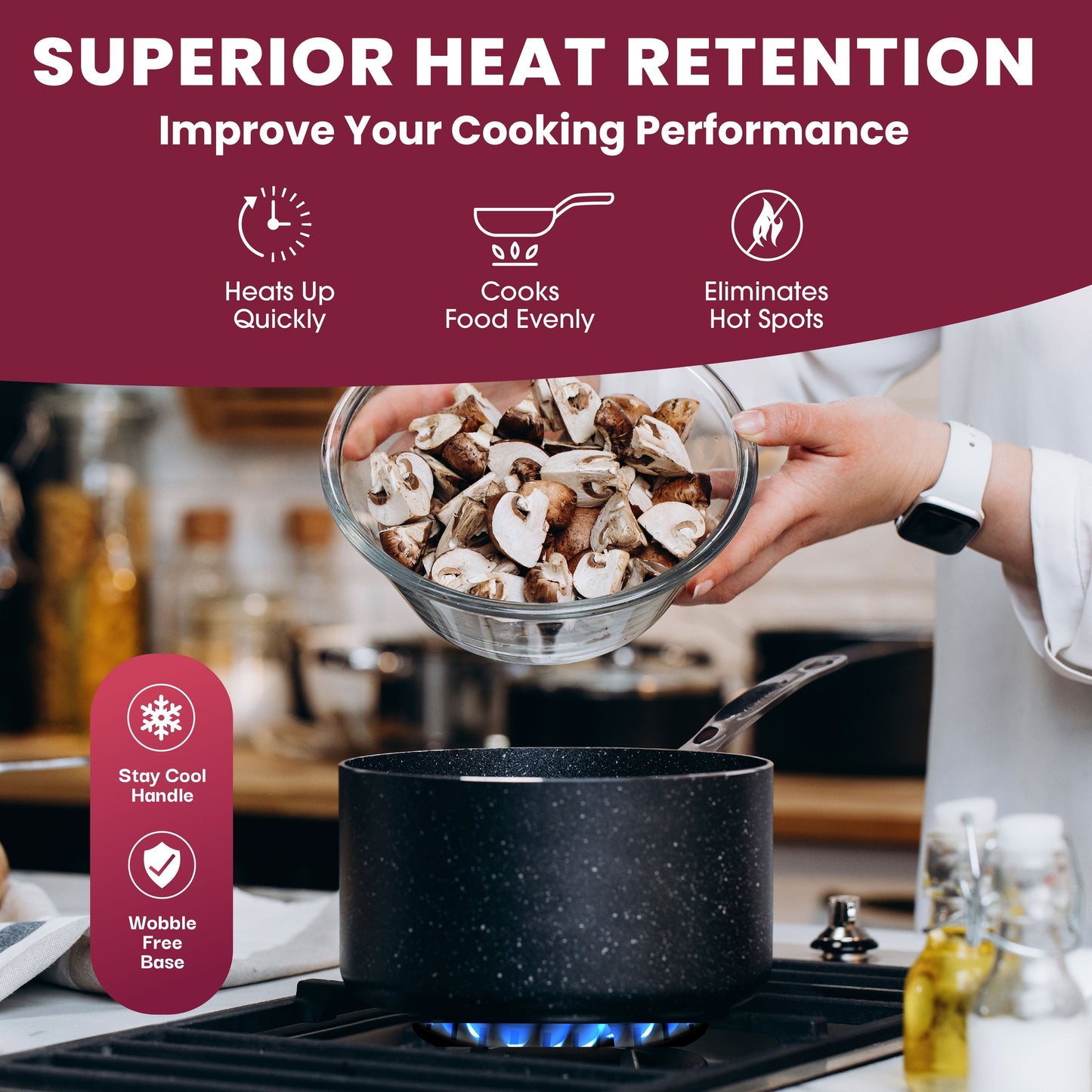 Ensemble de 20 casseroles et poêles antiadhésives Granitestone