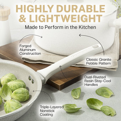 Ensemble de 20 ustensiles de cuisine et de pâtisserie antiadhésifs Granitestone Desert Cream