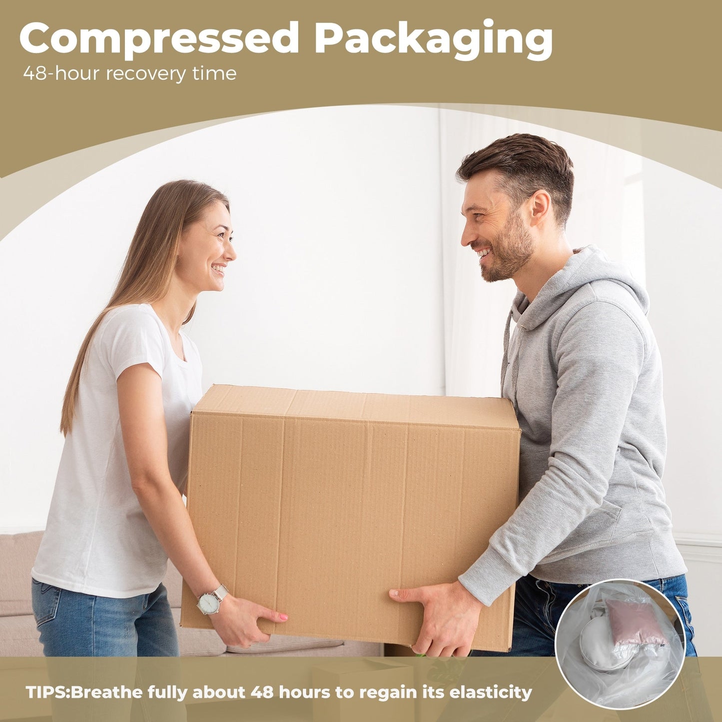 Canapé poire gris surdimensionné en chenille de 42,52 pouces avec trois oreillers pour chambre à coucher