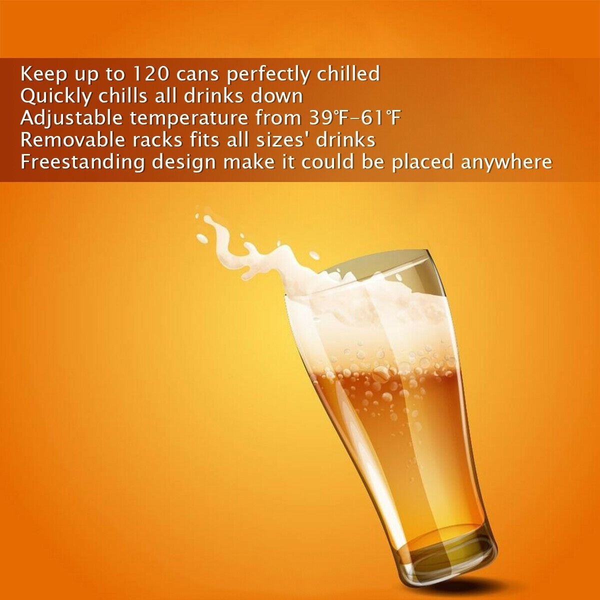 Réfrigérateur à boissons Gymax 120 canettes, mini refroidisseur de boissons pour bière, vin, soda