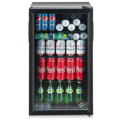 Réfrigérateur à boissons Gymax 120 canettes, mini refroidisseur de boissons pour bière, vin, soda