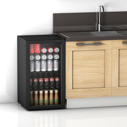 Réfrigérateur à boissons Gymax 120 canettes, mini refroidisseur de boissons pour bière, vin, soda