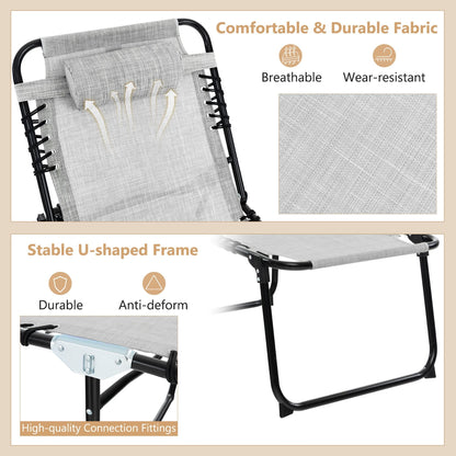 Chaise longue de plage pliante Gymax avec coussin, 4 niveaux