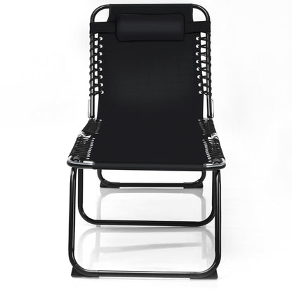 Chaise longue de plage pliante Gymax avec coussin, 4 niveaux
