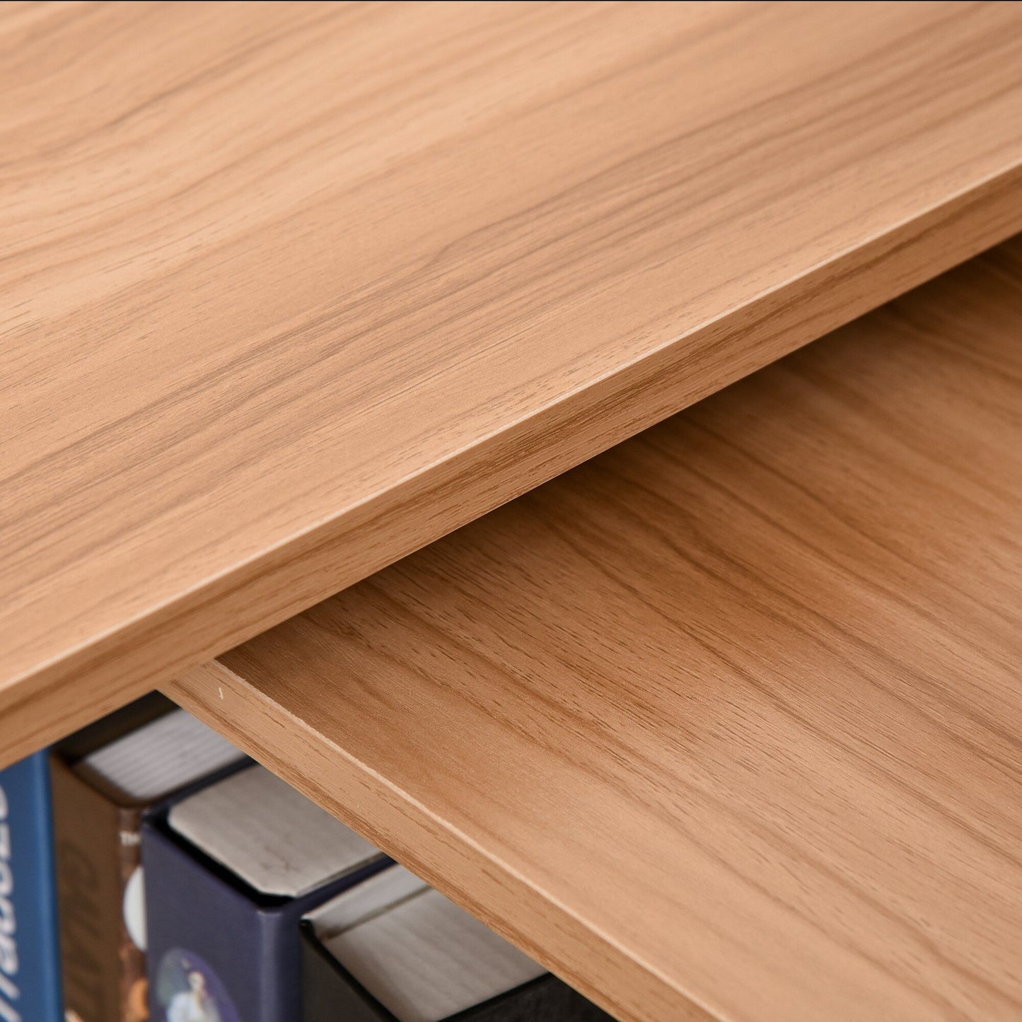 Bureau d'ordinateur rotatif moderne en L avec étagères HomCom