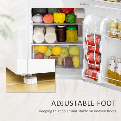 Mini-réfrigérateur HOMCOM à double porte avec congélateur, réfrigérateur compact de 3,2 pi³ avec étagère réglable, thermostat réglable