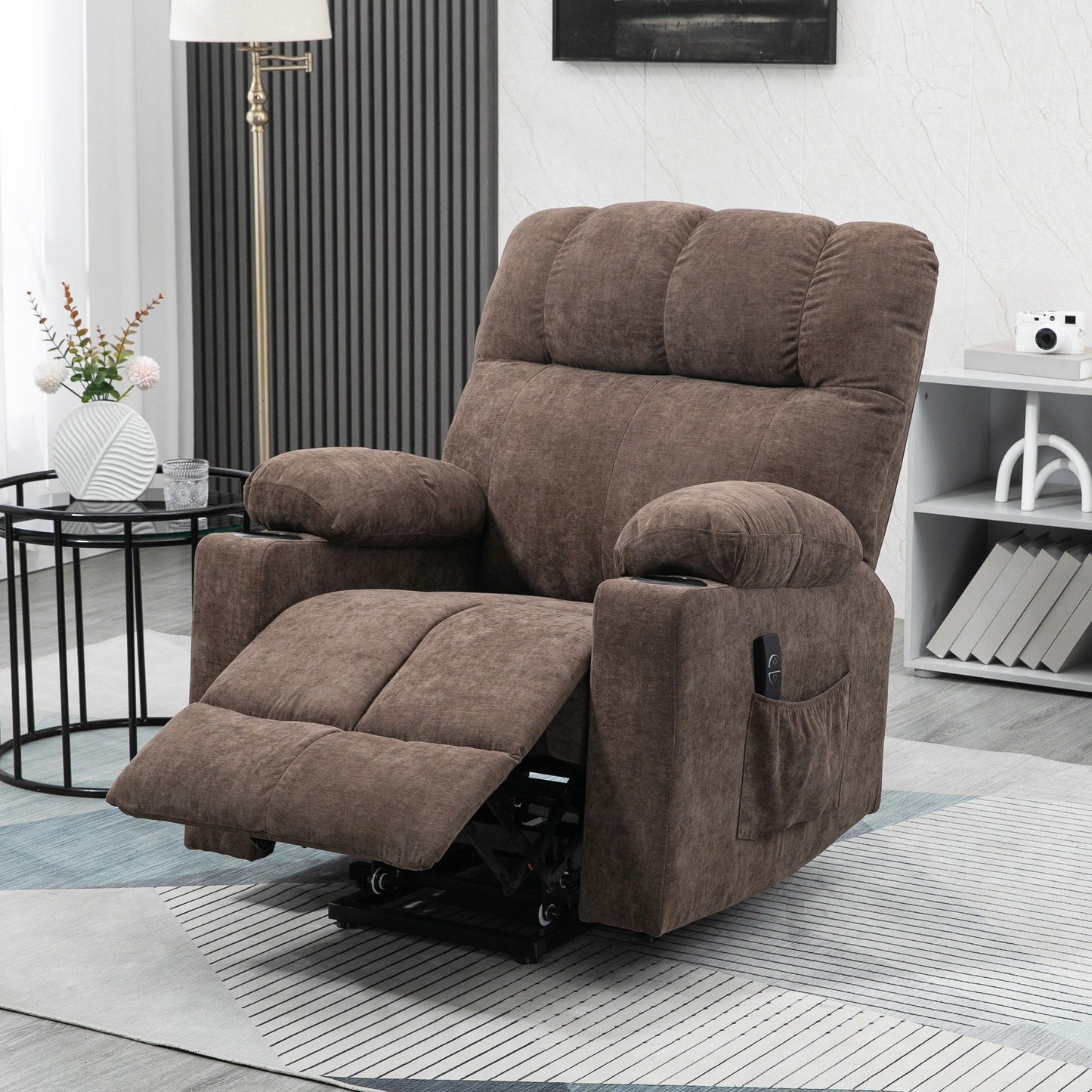 Fauteuil inclinable électrique HOMCOM pour personnes âgées, fauteuil de salon surdimensionné avec télécommande