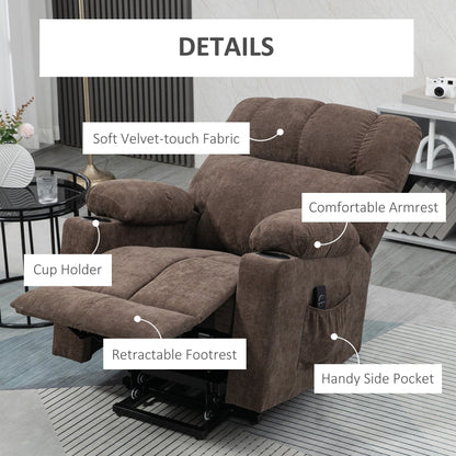 Fauteuil inclinable électrique HOMCOM pour personnes âgées, fauteuil de salon surdimensionné avec télécommande