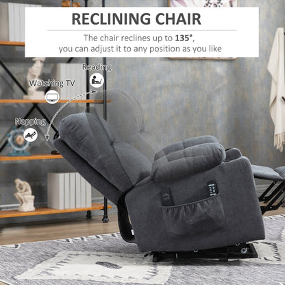 Fauteuil inclinable électrique HOMCOM pour personnes âgées, fauteuil de salon surdimensionné avec télécommande