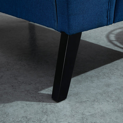 Canapé double capitonné sans accoudoirs en tissu lin HOMCOM avec pieds en bois - 28,75 x 43,25 x 36,5