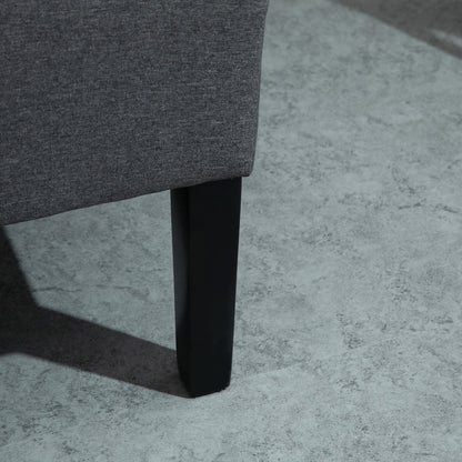 Canapé double capitonné sans accoudoirs en tissu lin HOMCOM avec pieds en bois - 28,75 x 43,25 x 36,5