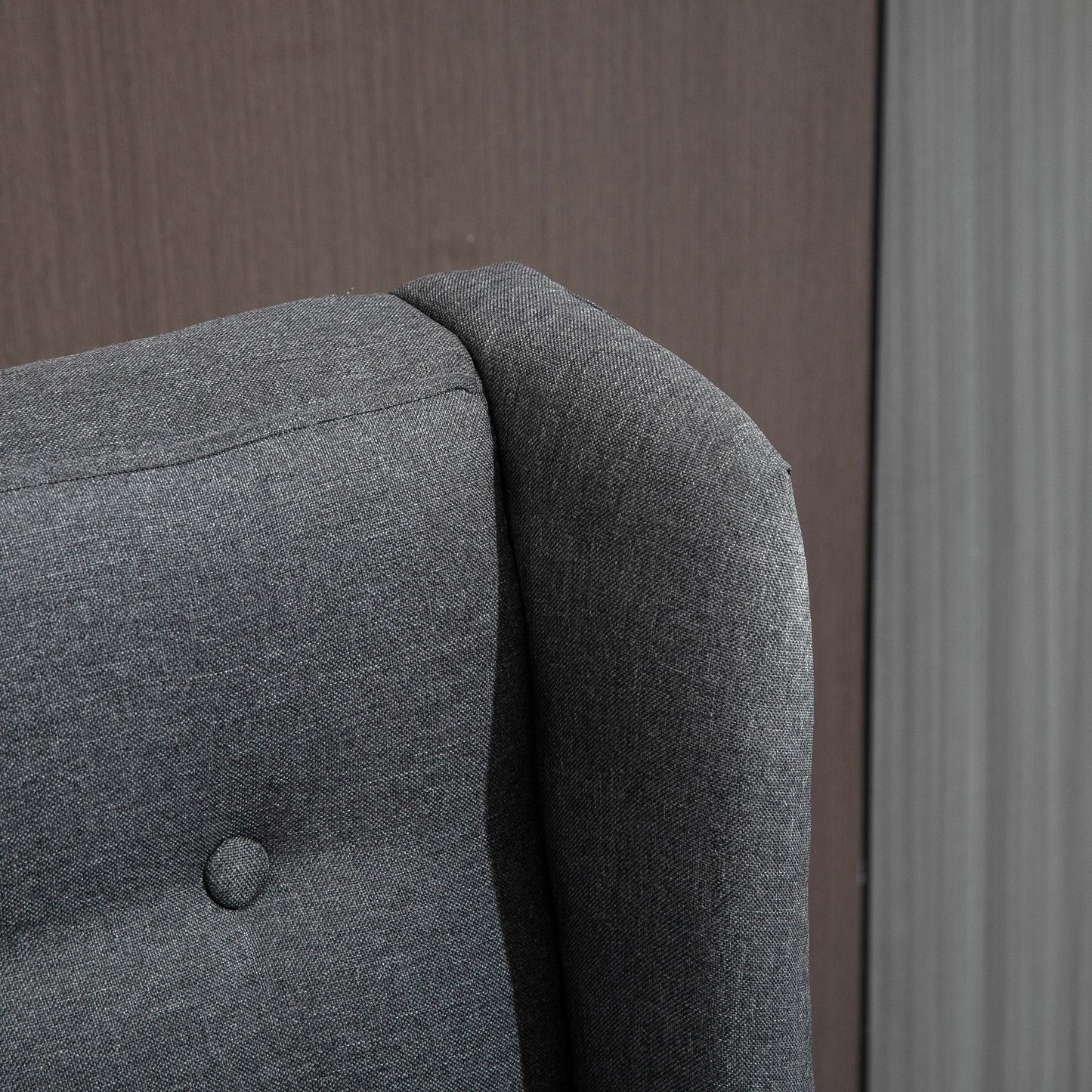 Canapé double capitonné sans accoudoirs en tissu lin HOMCOM avec pieds en bois - 28,75 x 43,25 x 36,5