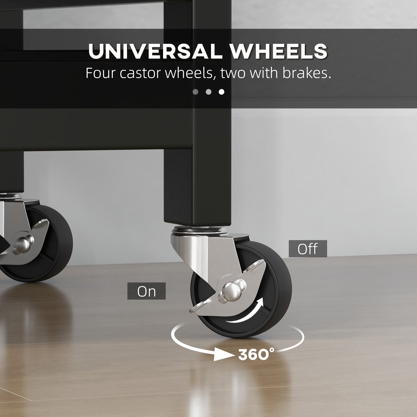 Desserte de cuisine à roulettes HOMCOM, desserte de bar, desserte compacte sur roulettes avec plateau en bois, étagères et tiroirs pour les repas à domicile