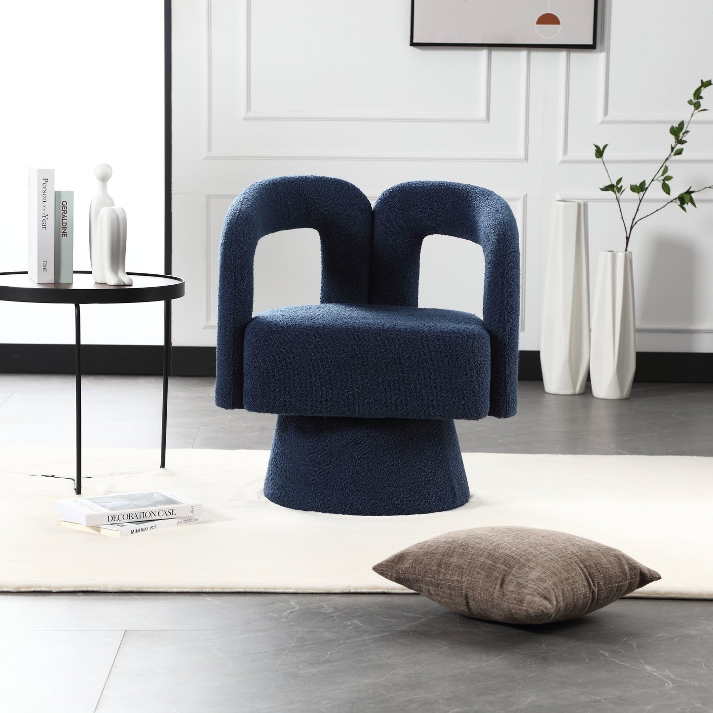 Fauteuils d'appoint pivotants à 360 degrés rembourrés Boucle de HOMEFUN