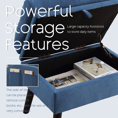 Fauteuil d'appoint HOMYKA avec dossier réglable et pouf de rangement