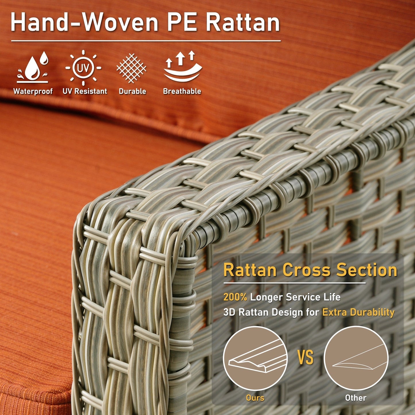 Ensemble de 2 chaises de jardin en rotin et osier à dossier haut HOOOWOOO