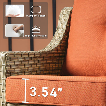 Ensemble de 2 chaises de jardin en rotin et osier à dossier haut HOOOWOOO