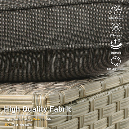 Ensemble de 2 chaises de jardin en rotin et osier à dossier haut HOOOWOOO