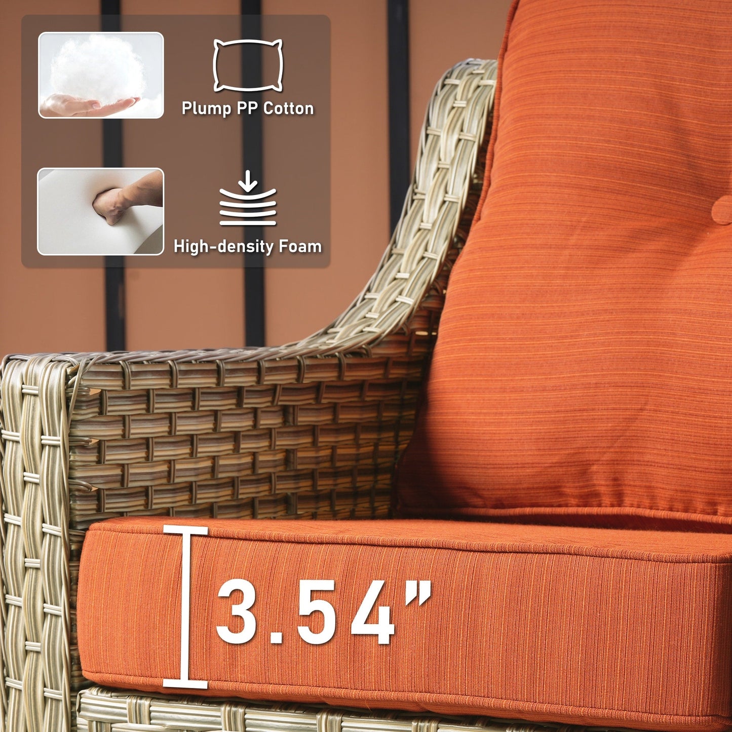 Ensemble de 2 chaises de jardin en rotin et osier à dossier haut HOOOWOOO