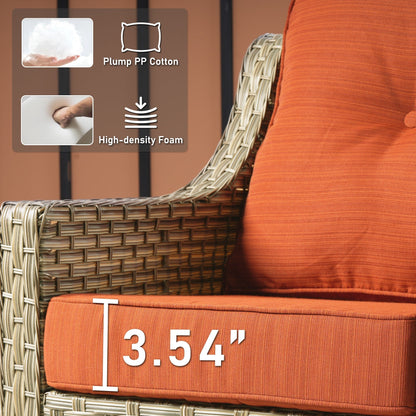 Ensemble de 2 chaises de jardin en rotin et osier à dossier haut HOOOWOOO