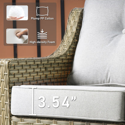 Ensemble de 2 chaises de jardin en rotin et osier à dossier haut HOOOWOOO