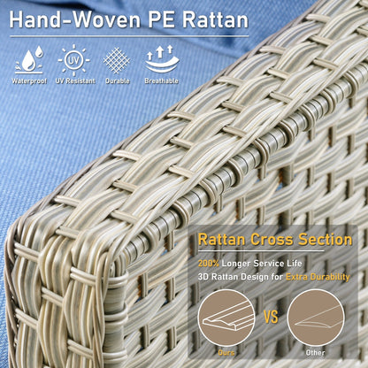 Ensemble de 2 chaises de jardin en rotin et osier à dossier haut HOOOWOOO