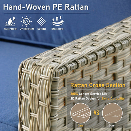 Ensemble de 2 chaises de jardin en rotin et osier à dossier haut HOOOWOOO