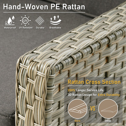 Ensemble de 2 chaises de jardin en rotin et osier à dossier haut HOOOWOOO