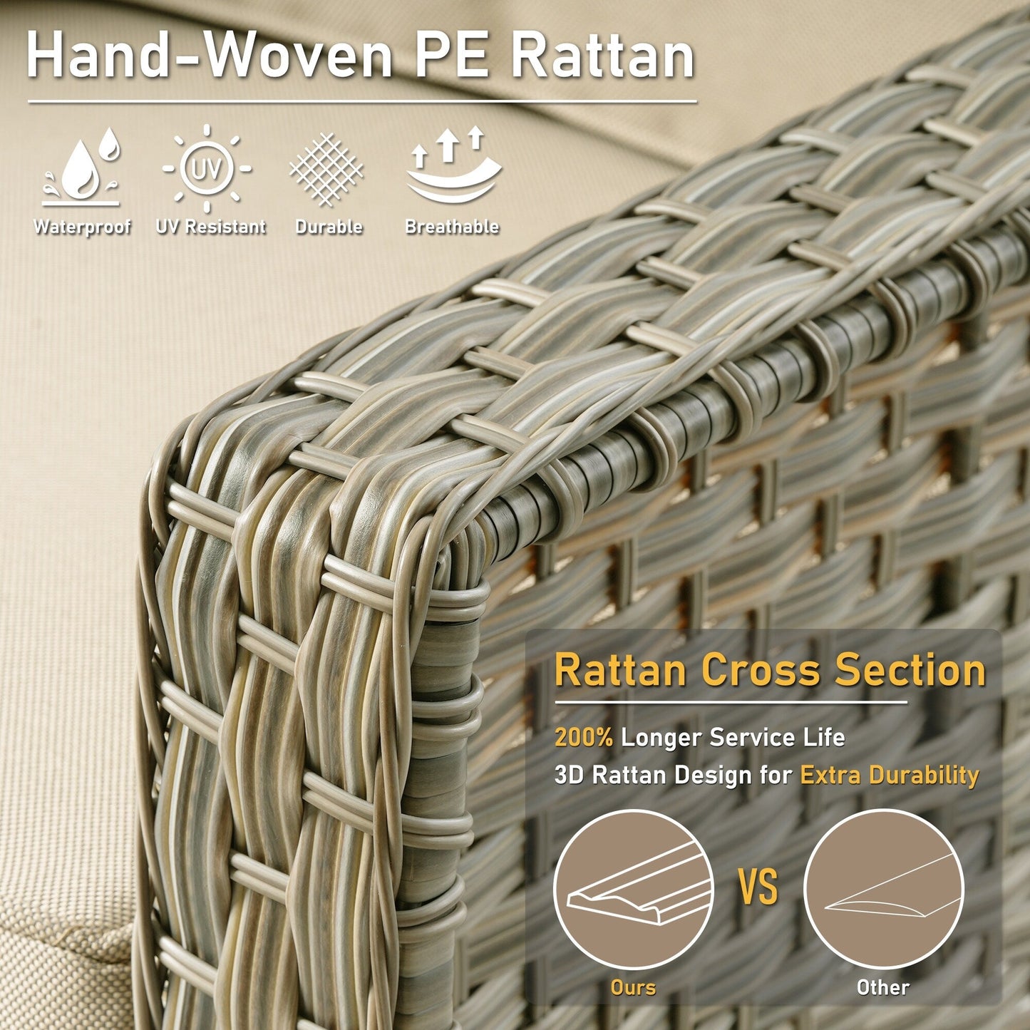 Ensemble de 2 chaises de jardin en rotin et osier à dossier haut HOOOWOOO