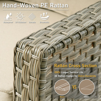 Ensemble de 2 chaises de jardin en rotin et osier à dossier haut HOOOWOOO