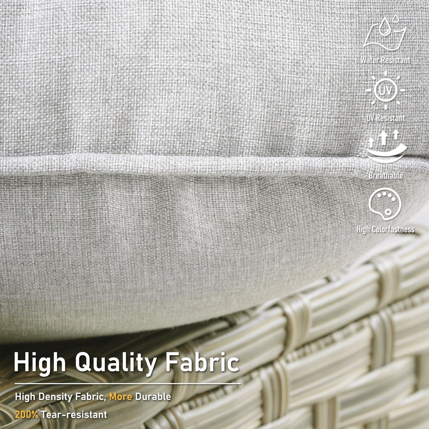 Ensemble de 2 chaises de jardin en rotin et osier à dossier haut HOOOWOOO