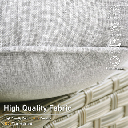 Ensemble de 2 chaises de jardin en rotin et osier à dossier haut HOOOWOOO