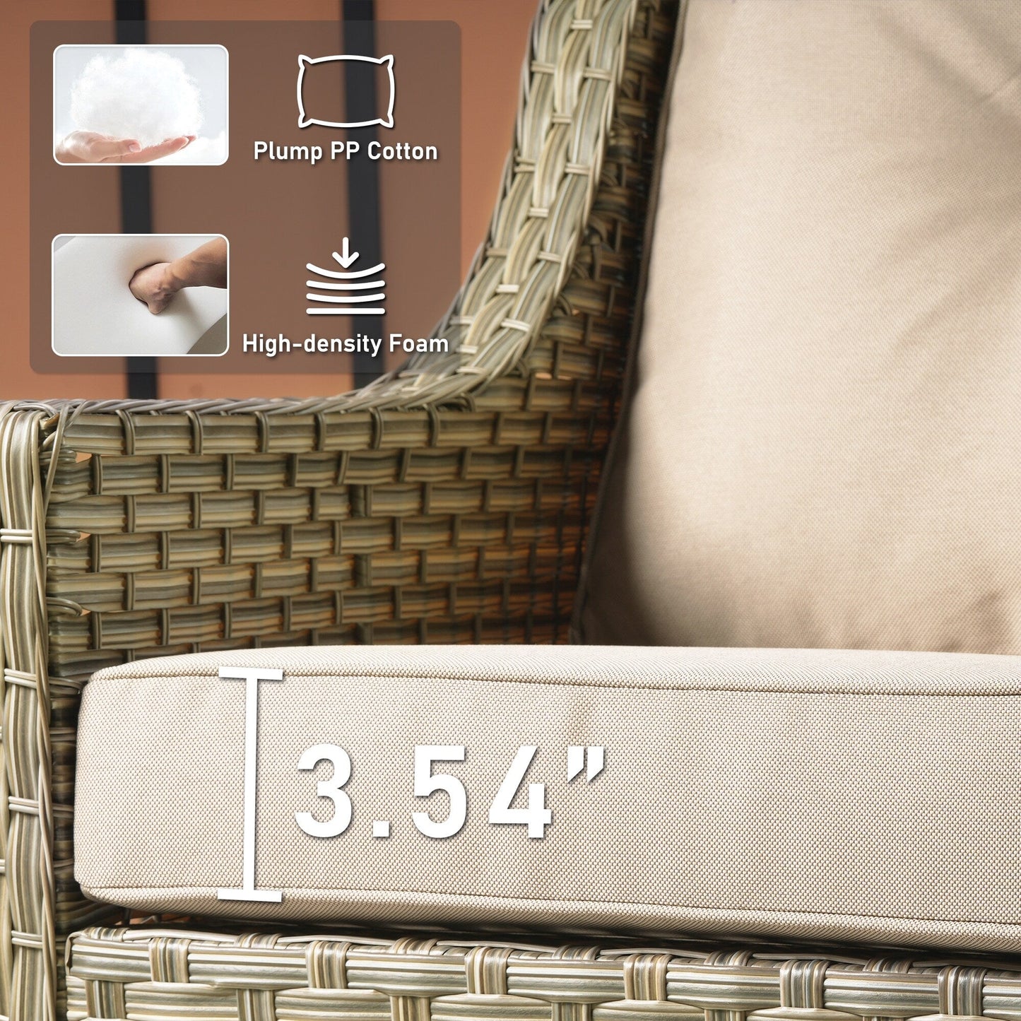 Ensemble de 2 chaises de jardin en rotin et osier à dossier haut HOOOWOOO