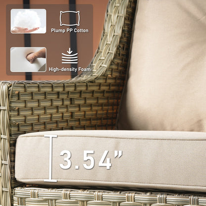 Ensemble de 2 chaises de jardin en rotin et osier à dossier haut HOOOWOOO