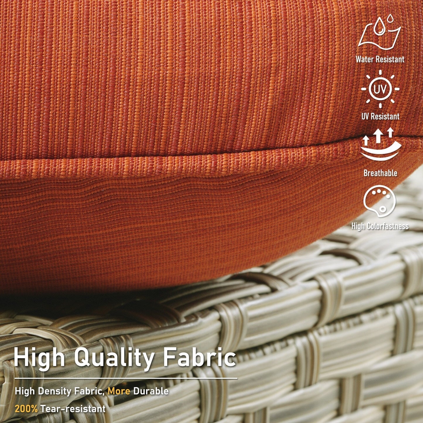 Ensemble de 2 chaises de jardin en rotin et osier à dossier haut HOOOWOOO