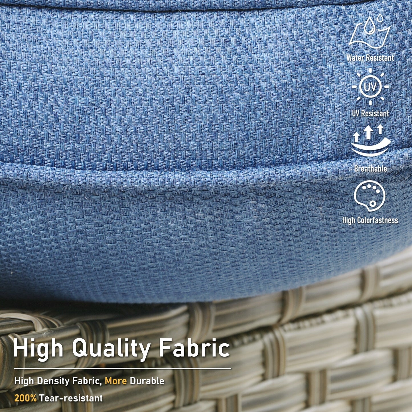 Ensemble de 2 chaises de jardin en rotin et osier à dossier haut HOOOWOOO