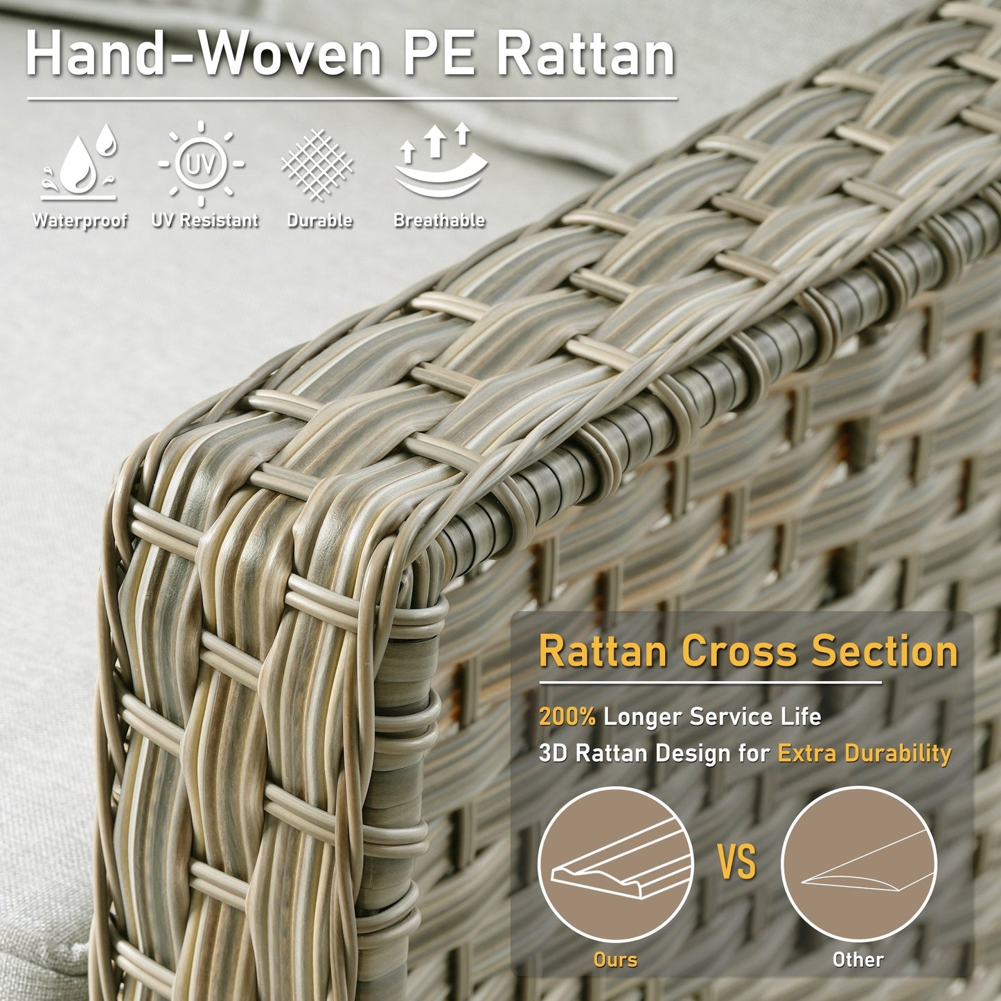 Ensemble de 2 chaises de jardin en rotin et osier à dossier haut HOOOWOOO