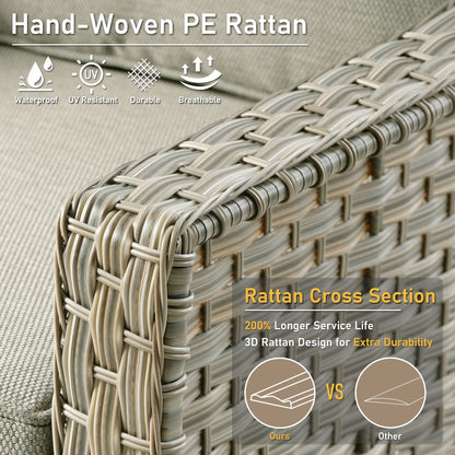 Ensemble de 2 chaises de jardin en rotin et osier à dossier haut HOOOWOOO