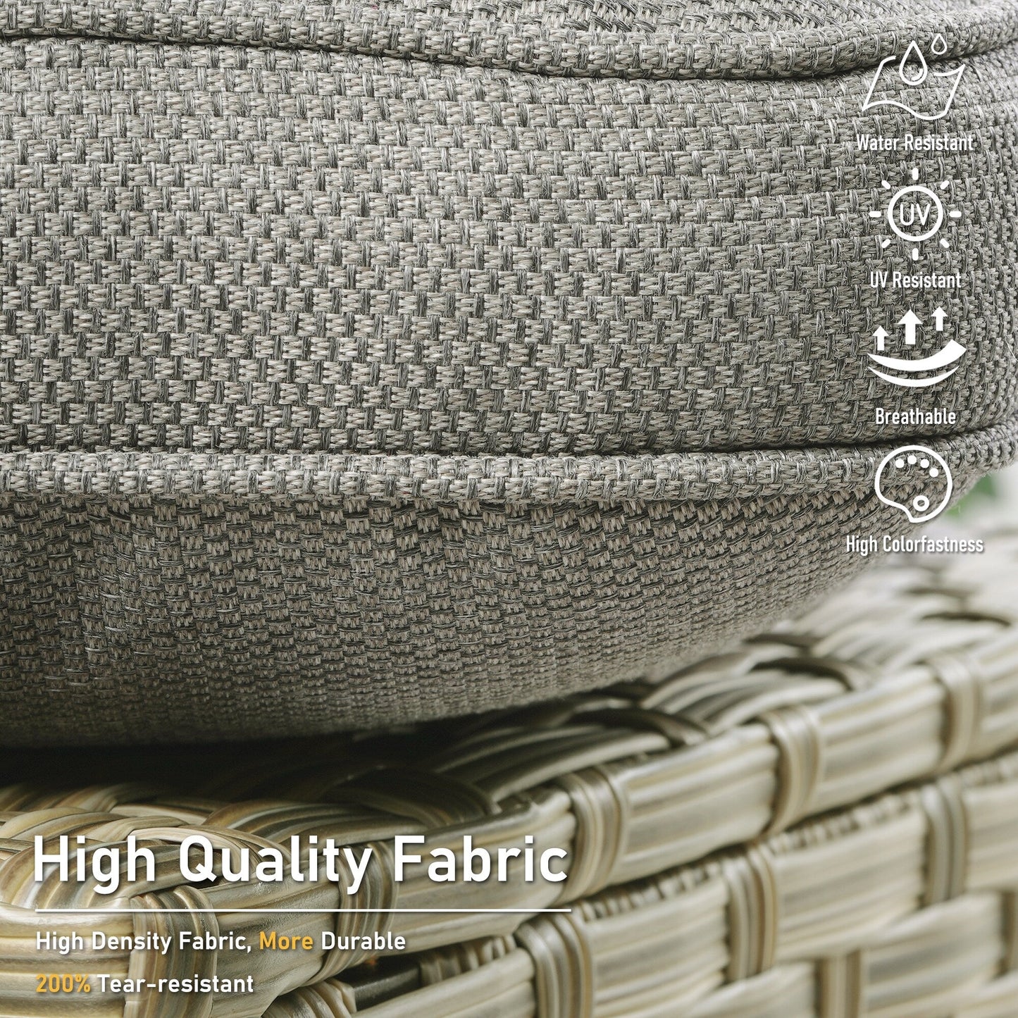 Ensemble de 2 chaises de jardin en rotin et osier à dossier haut HOOOWOOO