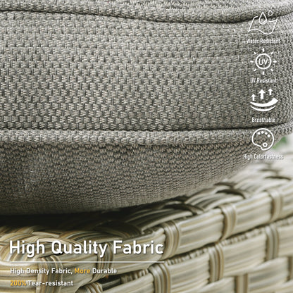 Ensemble de 2 chaises de jardin en rotin et osier à dossier haut HOOOWOOO