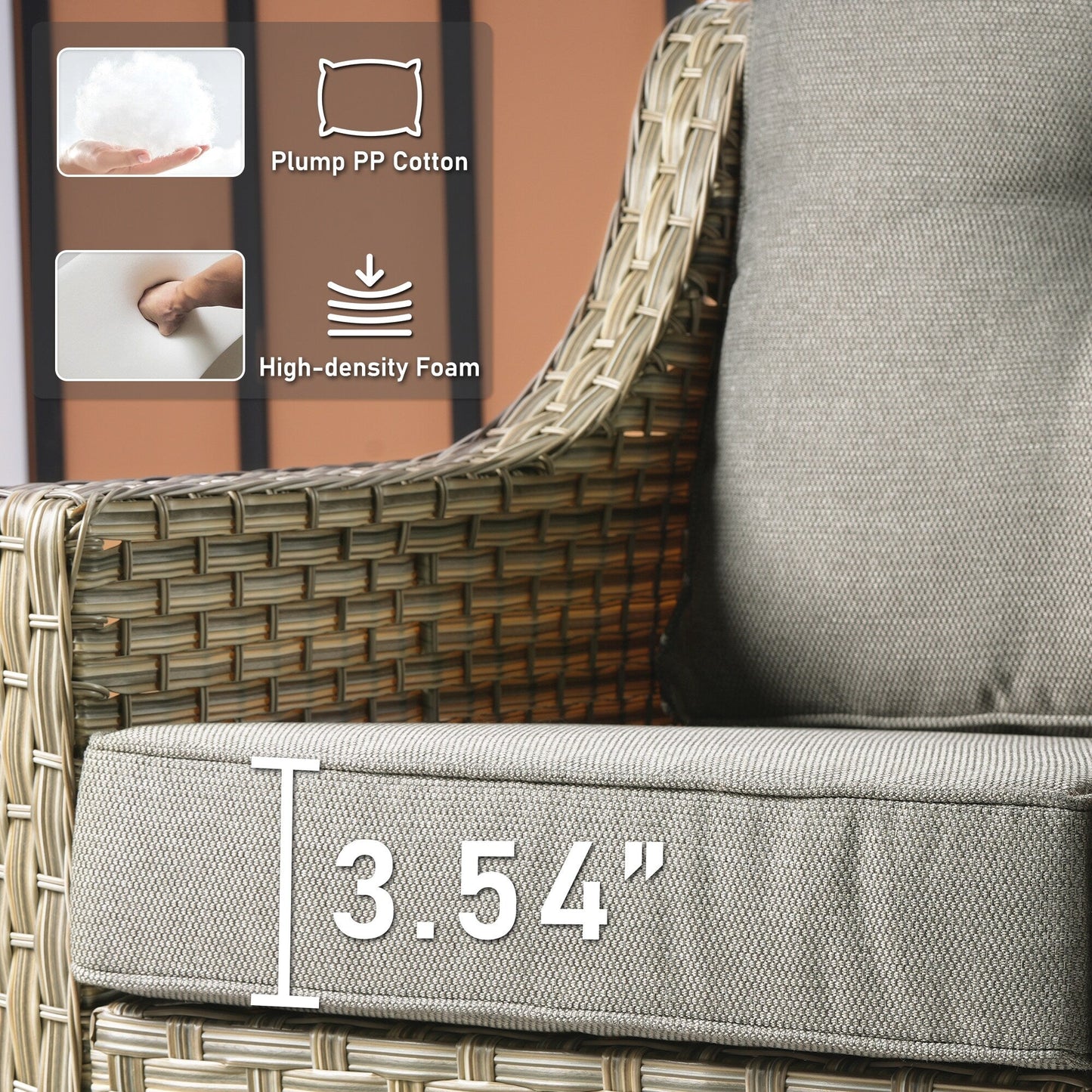 Ensemble de 2 chaises de jardin en rotin et osier à dossier haut HOOOWOOO