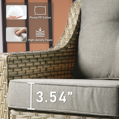 Ensemble de 2 chaises de jardin en rotin et osier à dossier haut HOOOWOOO