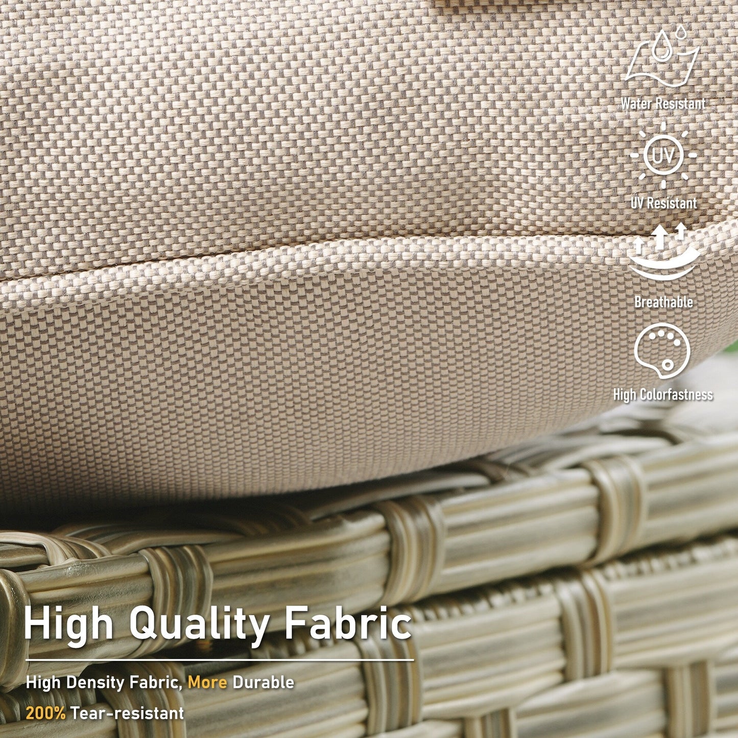 Ensemble de 2 chaises de jardin en rotin et osier à dossier haut HOOOWOOO