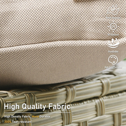 Ensemble de 2 chaises de jardin en rotin et osier à dossier haut HOOOWOOO