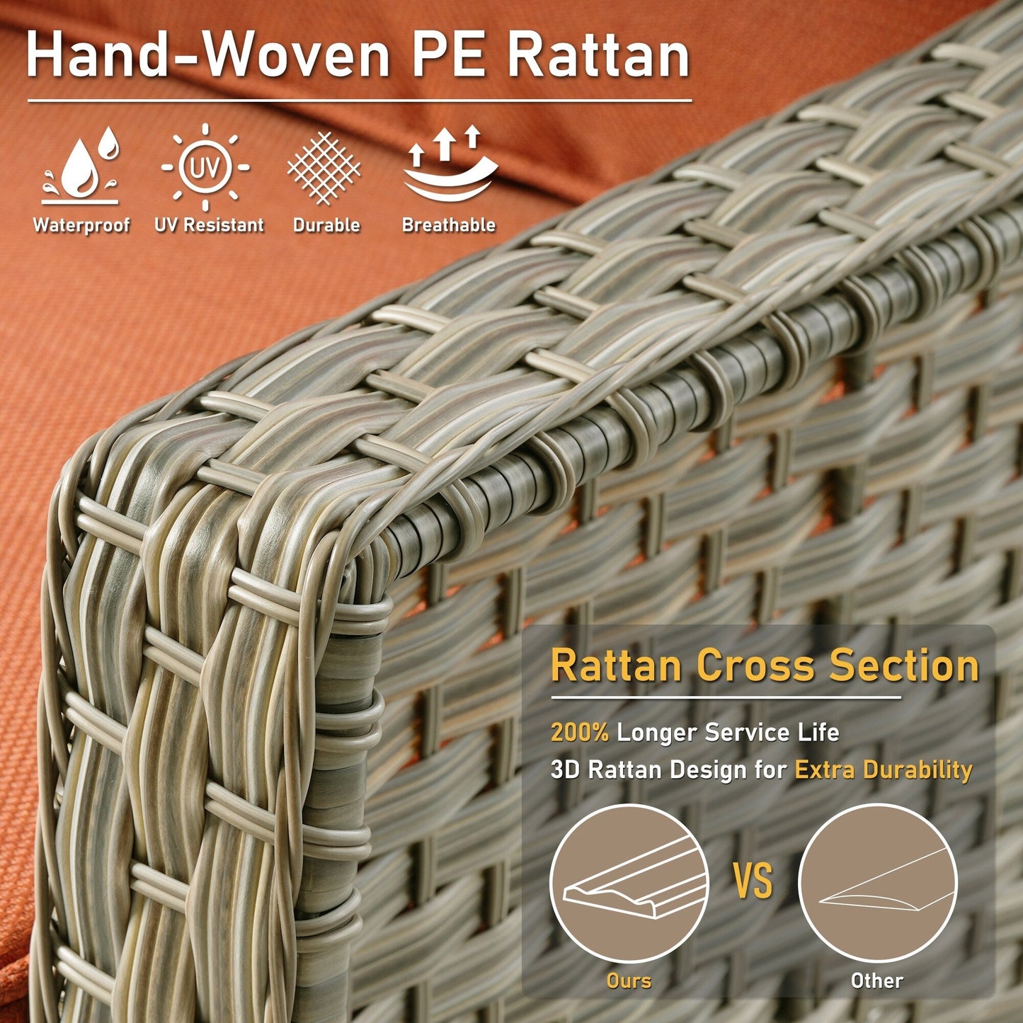 Ensemble de 2 chaises de jardin en rotin et osier à dossier haut HOOOWOOO