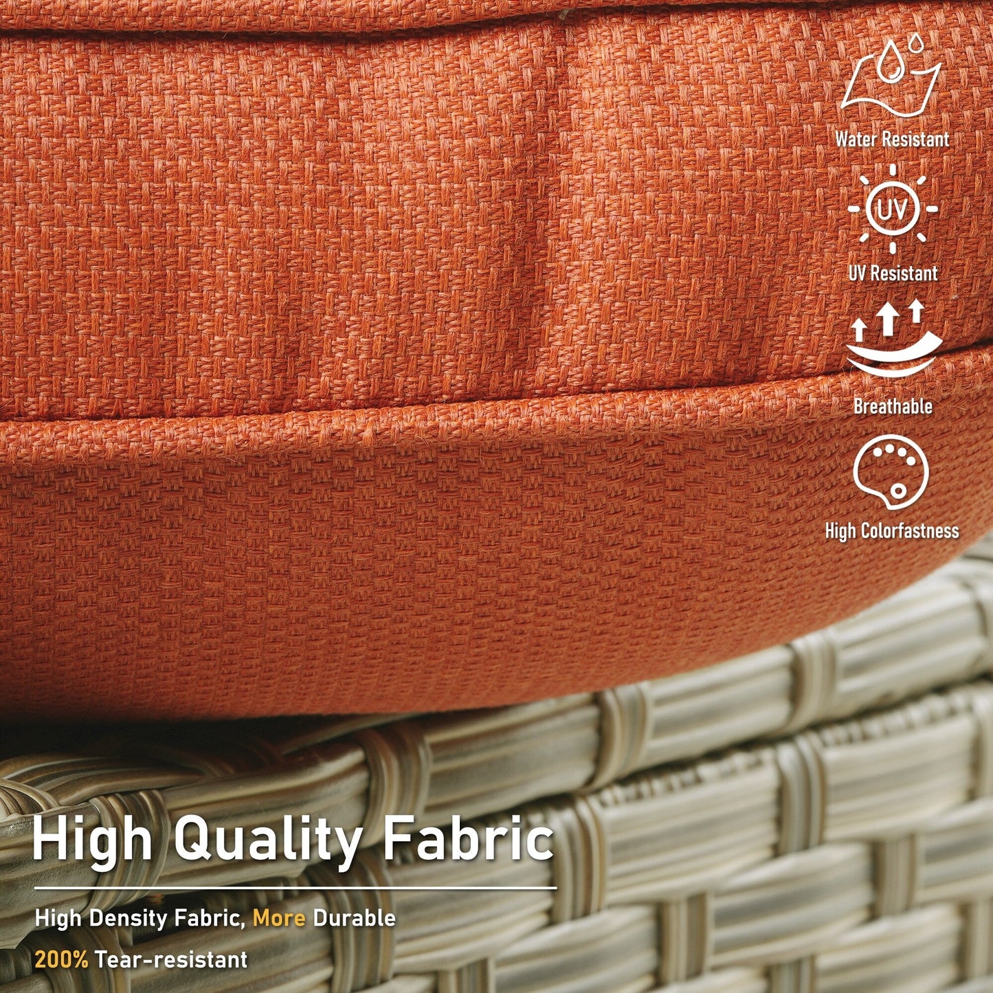 Ensemble de 2 chaises de jardin en rotin et osier à dossier haut HOOOWOOO